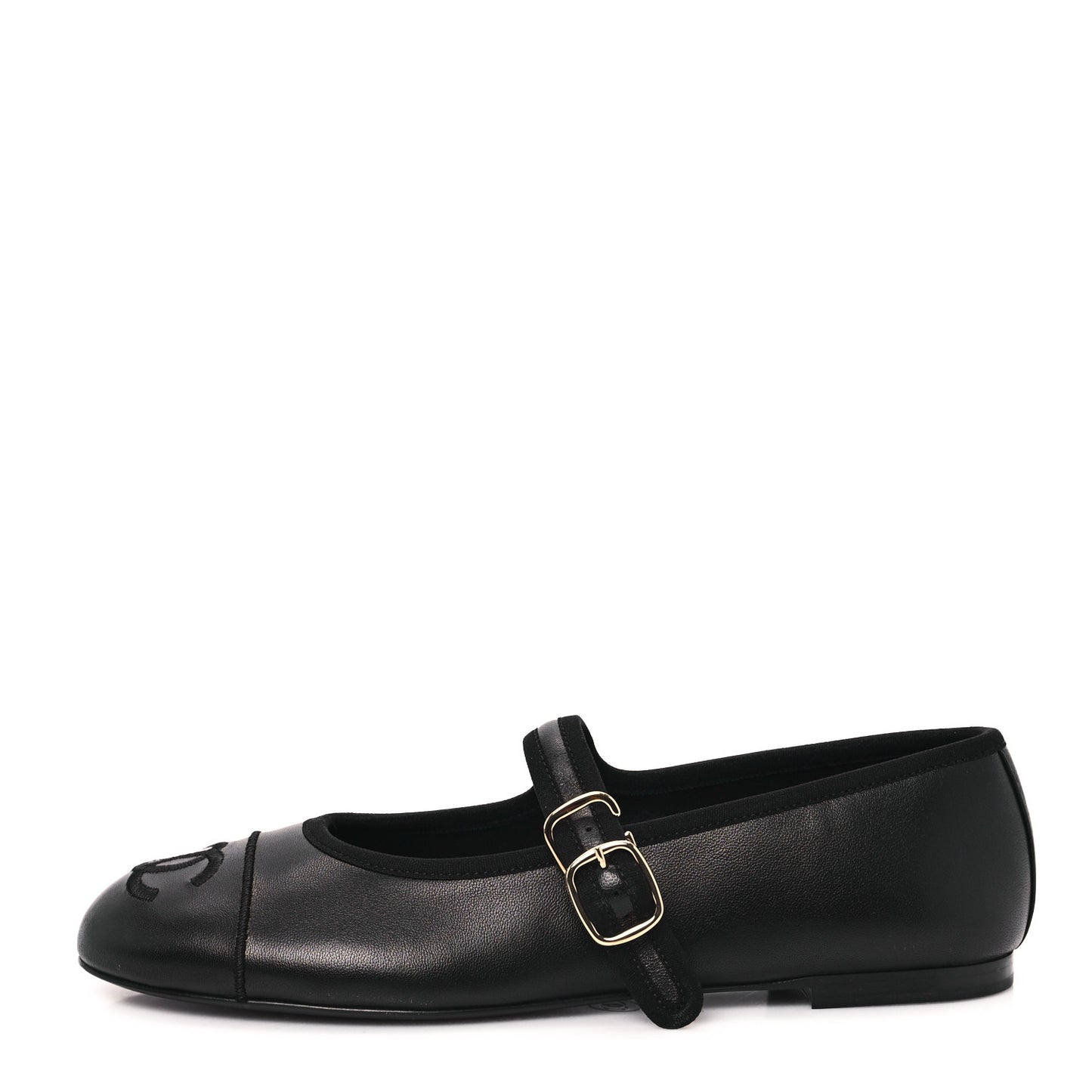 Lambskin Mary Jane Flats 37.5 Black