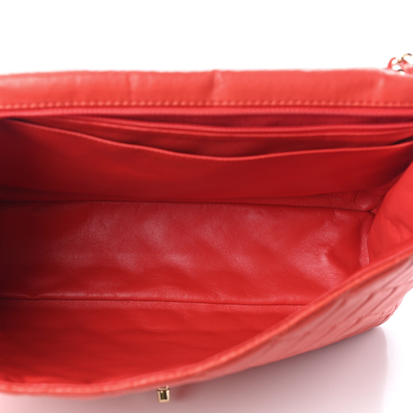 Lambskin Quilted XL Maxi Single Flap Red