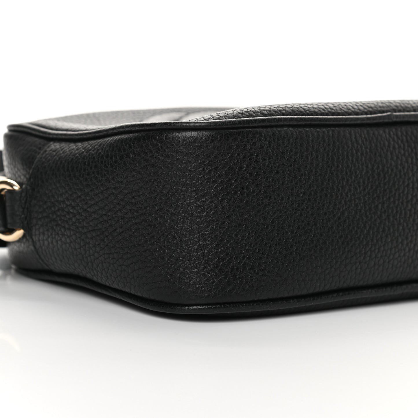 Pebbled Calfskin Small Soho Disco Bag Black