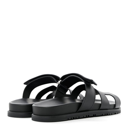 Hermes Calfskin Womens Chypre Sandals 38 Black 4 of 9