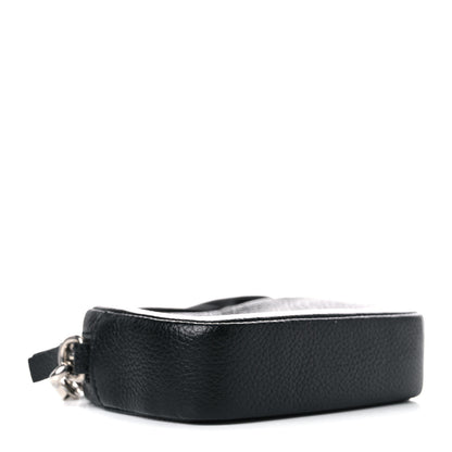 Balenciaga Grained Calfskin Logo Mini Cash Crossbody Pouch Black Fluo Green 4 of 9