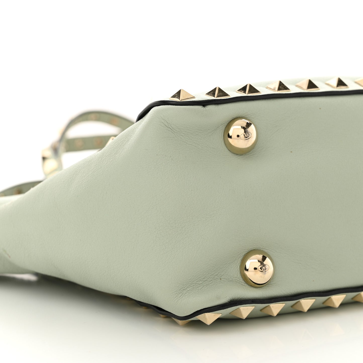 Vitello Mini Rockstud Tote Green Tea Sorbet