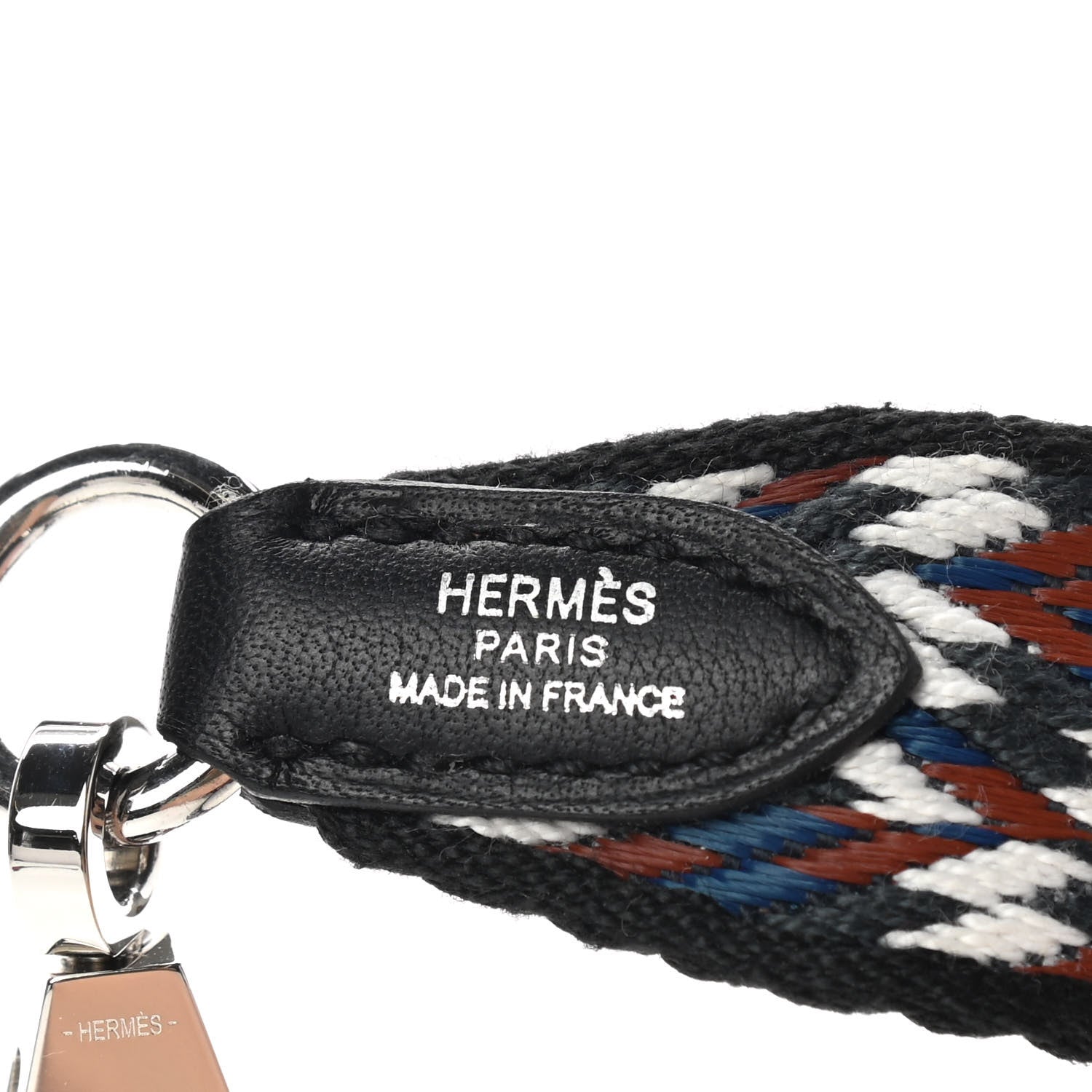 Hermes Toile Swift 25mm Sangle Cavale Shoulder Strap Black White Deep Blue 3 of 4
