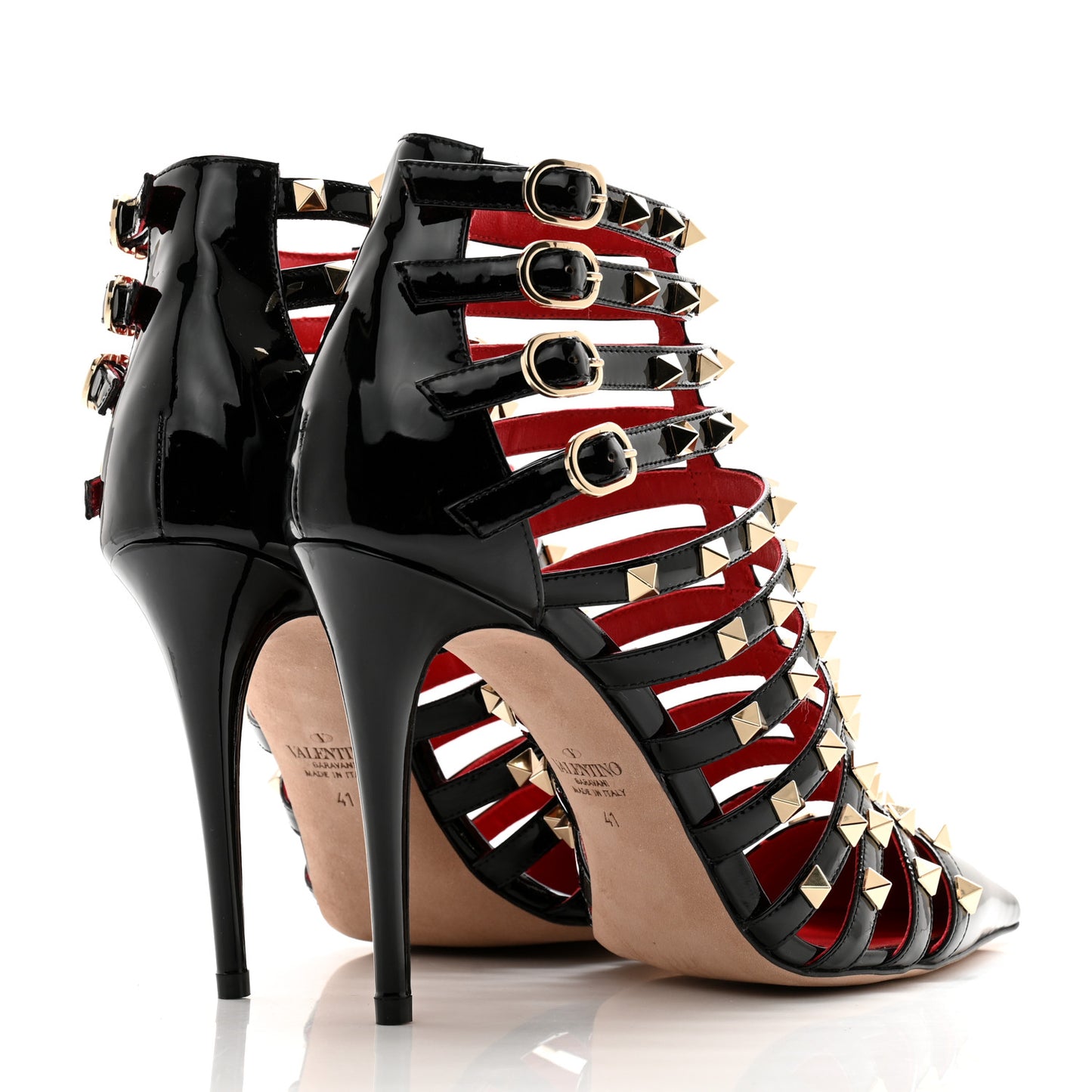 Patent Rockstud Alcove Cage 100mm Booties 41 Black