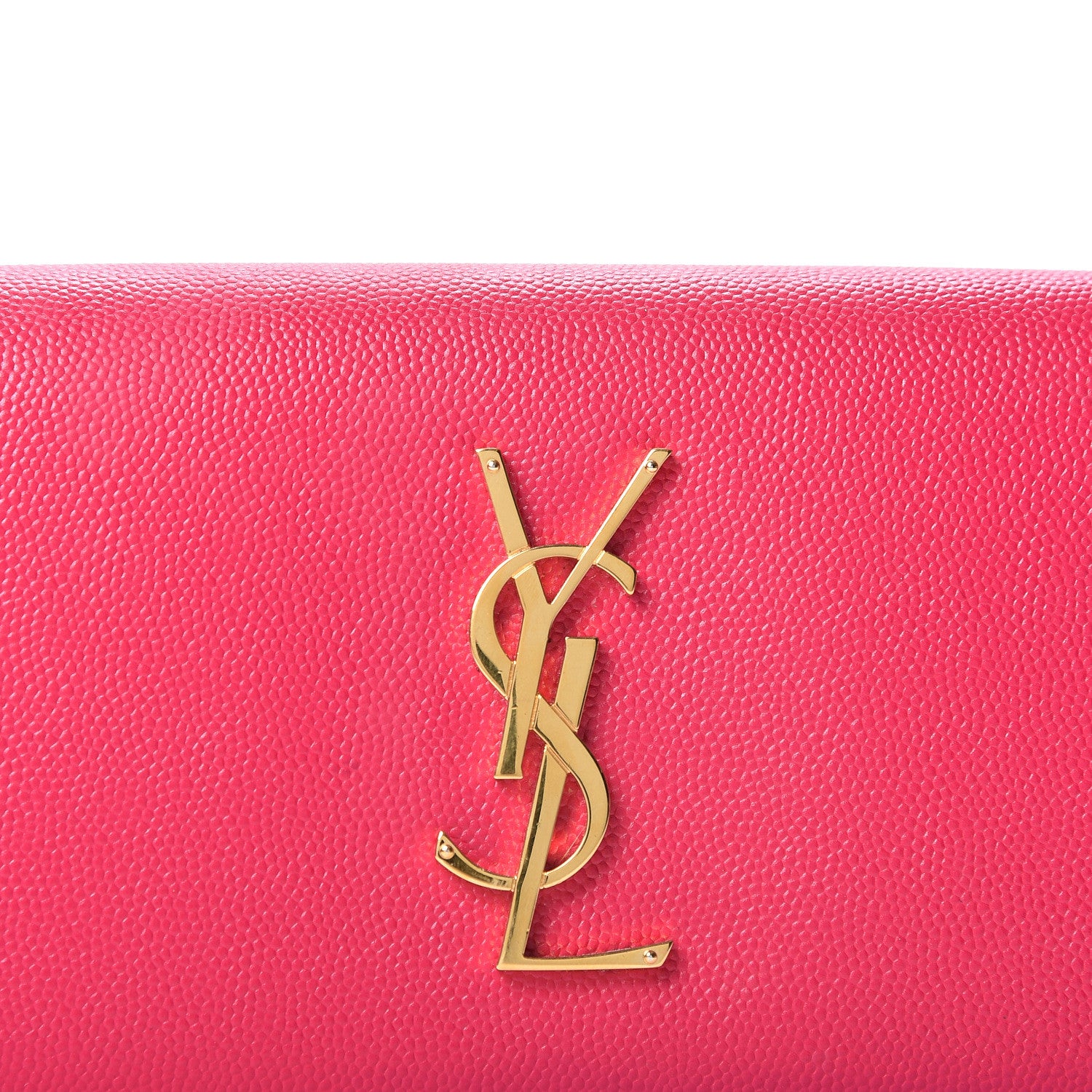 Saint Laurent Grain De Poudre Classic Monogram Cassandre Wallet Fuchsia 8 of 12