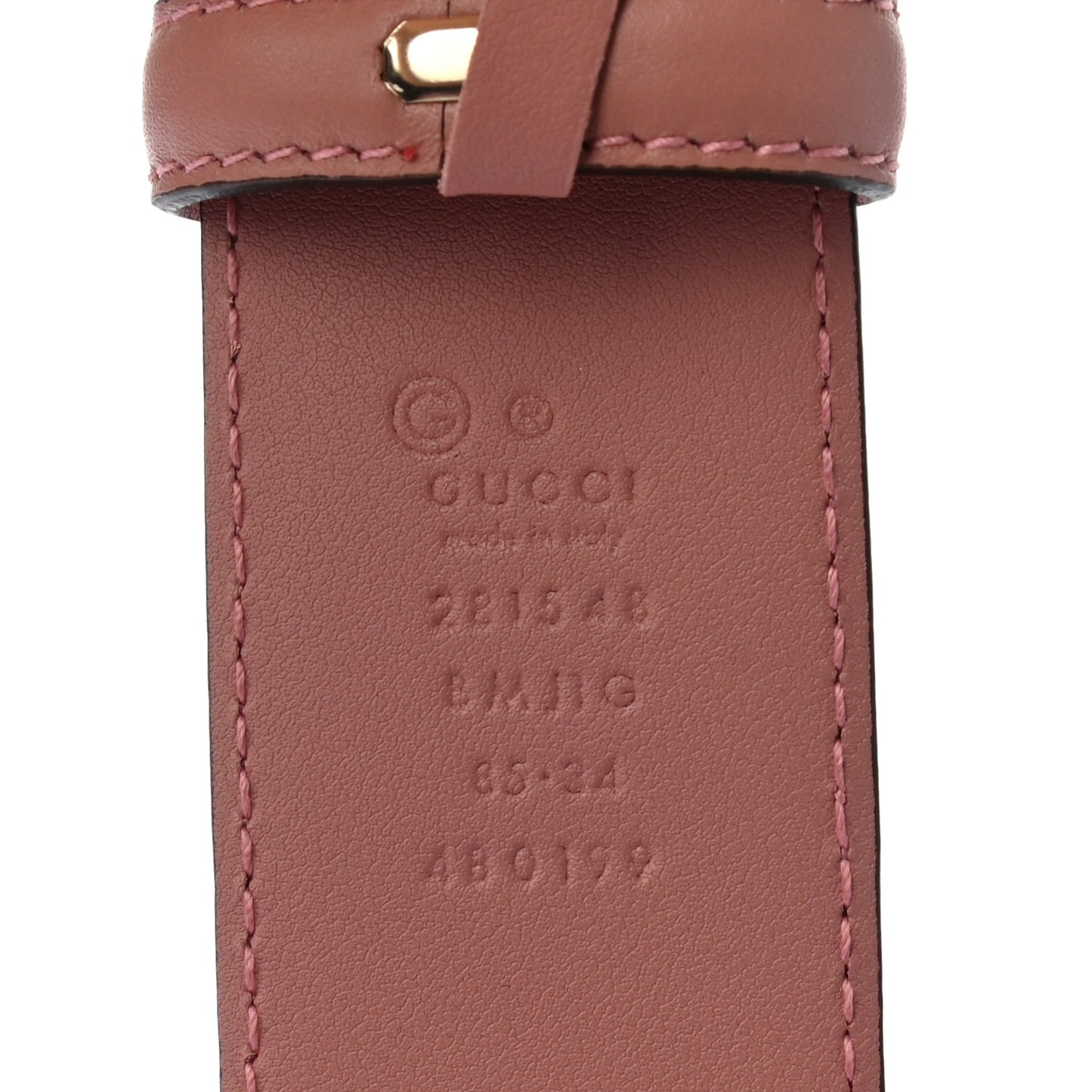 Soft Microguccissima Margaux Calfskin Belt 85 34 Soft Pink