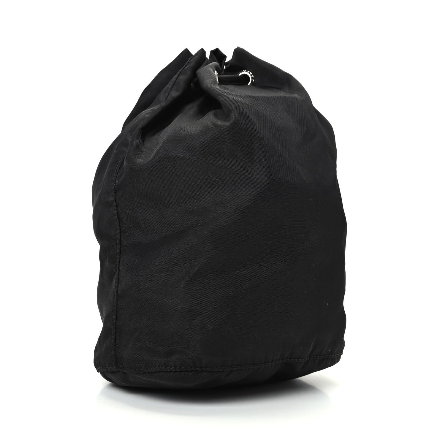 Saffiano Tessuto Nylon Vela Bucket Wristlet Black