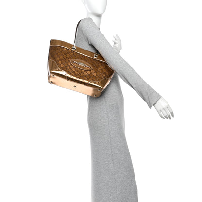 Gucci Metallic Guccissima Large Punch Tote Bronze 2 of 12