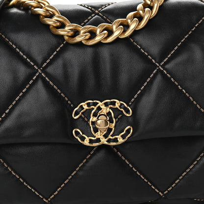 Chanel Lambskin Chain Quilted Medium Chanel 19 Flap Black 8 of 10