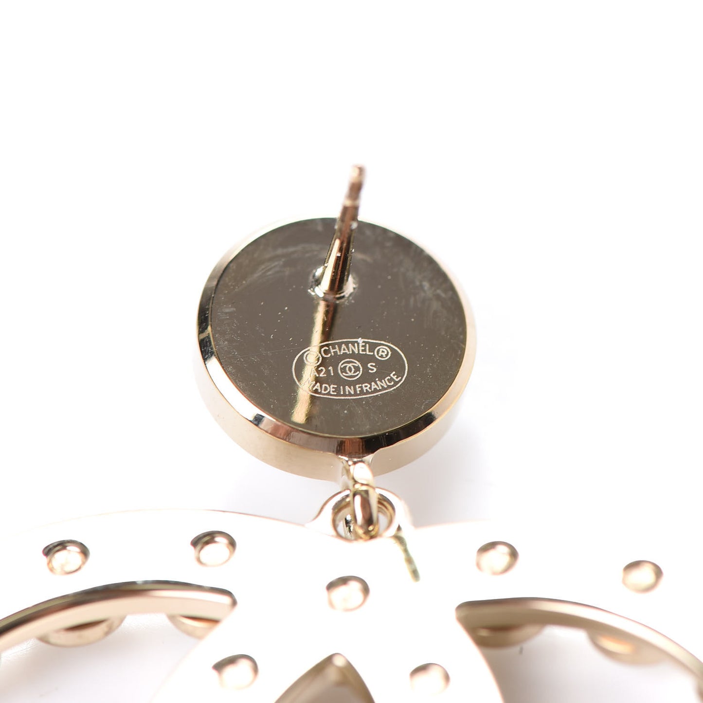 Pearl CC Drop Earrings Gold