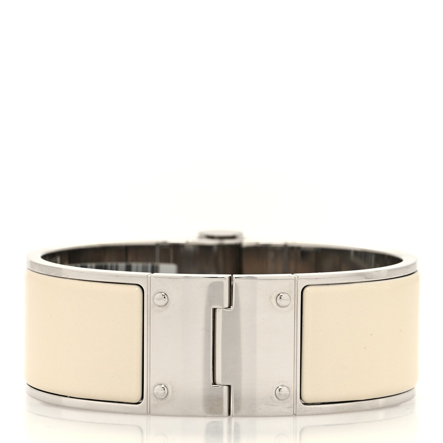 Enamel Charniere Uni Wide Hinged Bracelet L Pannacotta