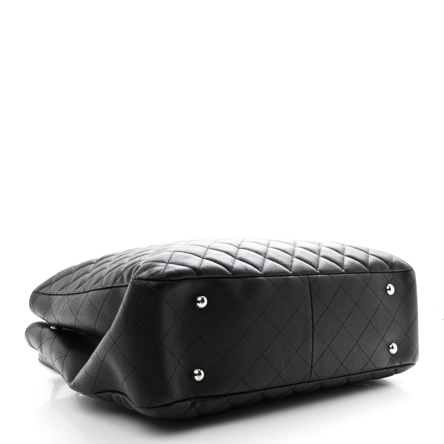 Caviar Quilted Large Shopping Tote Black