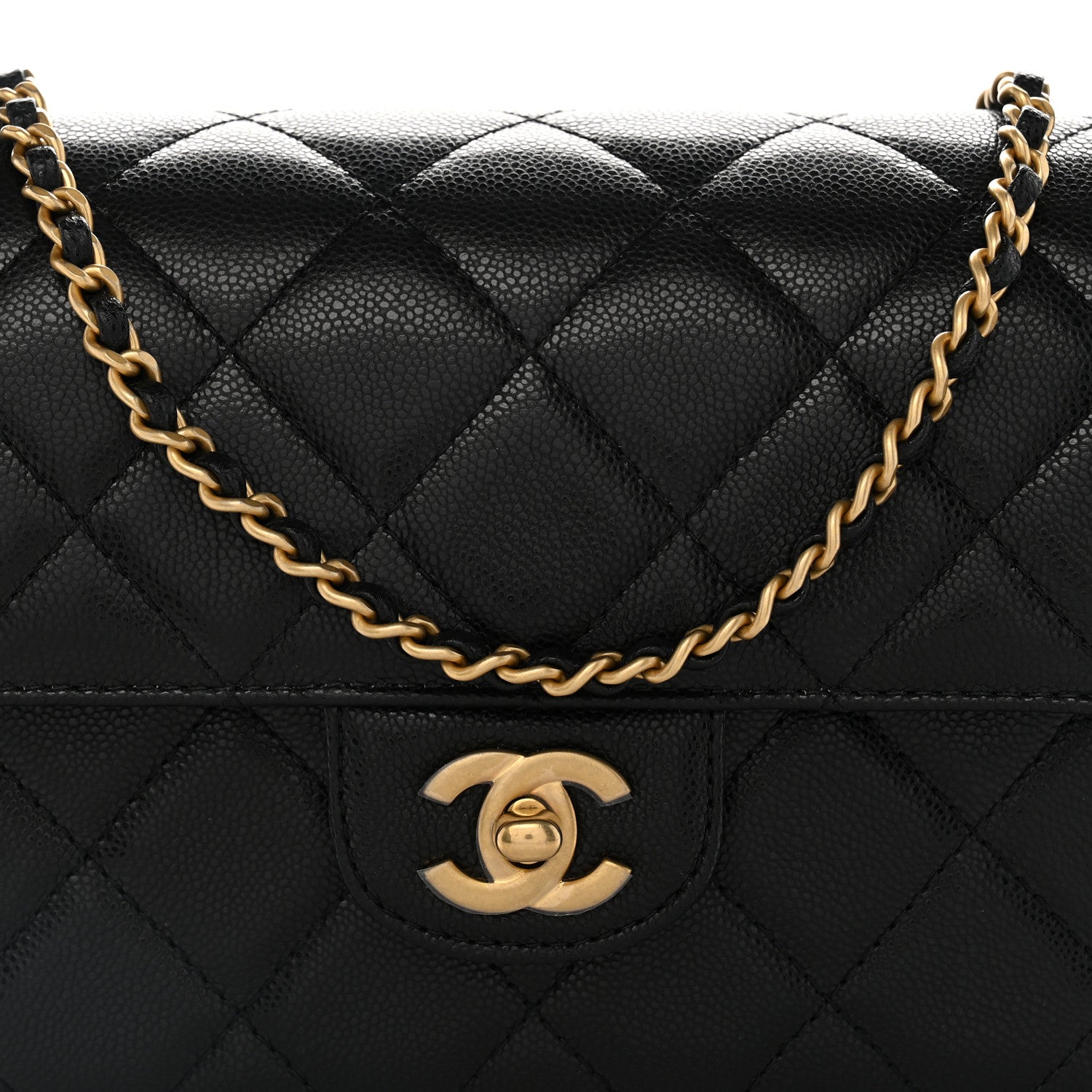 Chanel Shiny Caviar Quilted Mini Top Handle Flap Black 8 of 11
