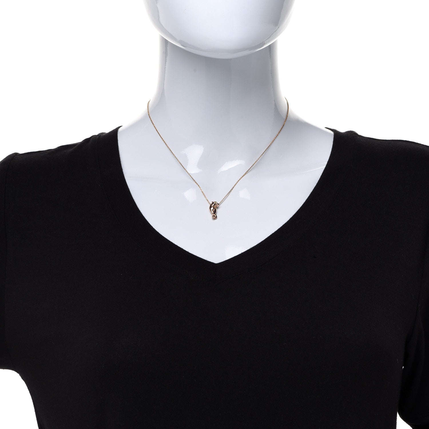 Cartier 18K Pink Gold Tsavorite Black Lacquer Panthère De Cartier Pendant Necklace 2 of 5