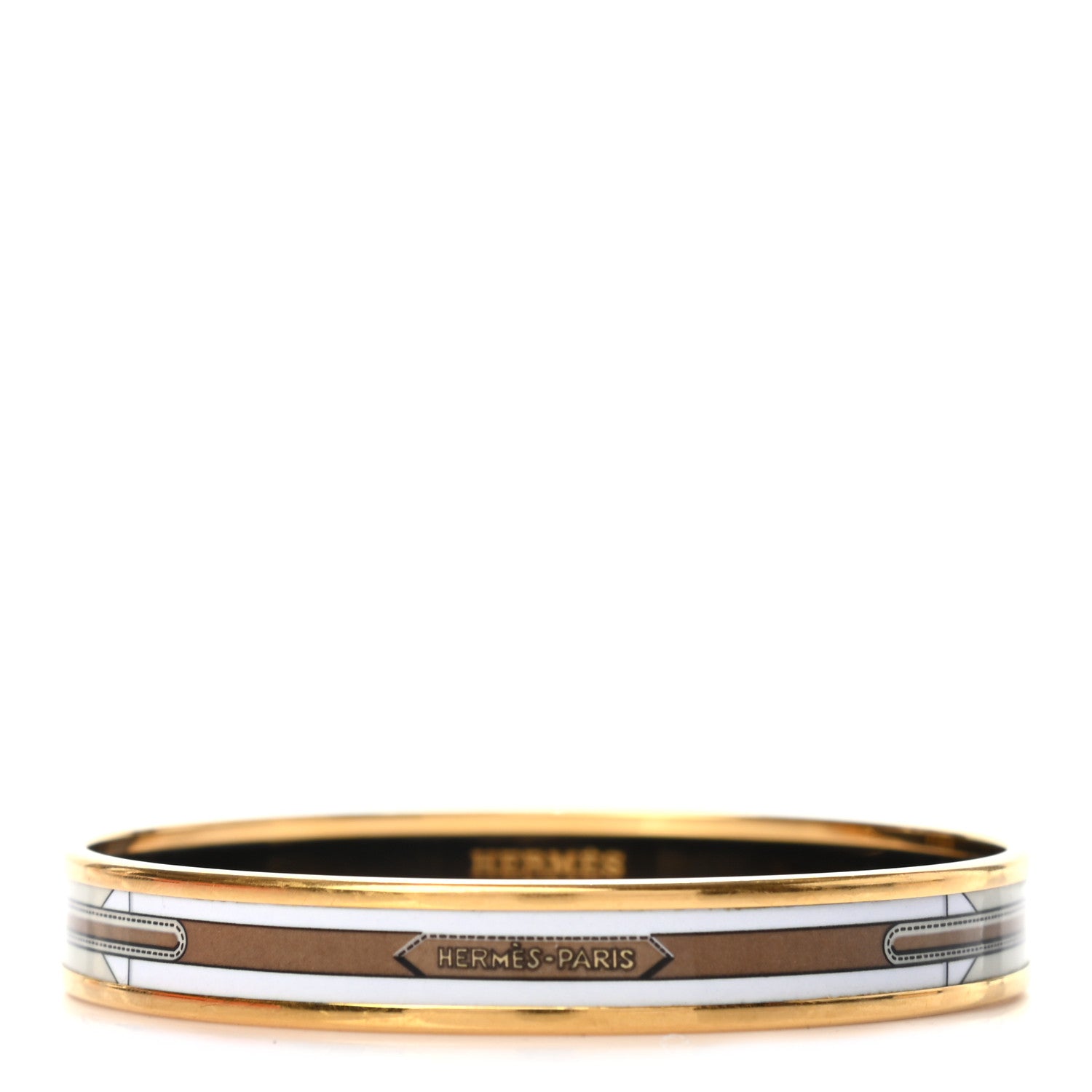 Hermes Enamel Printed Narrow Sangles Bracelet 65 1 of 5