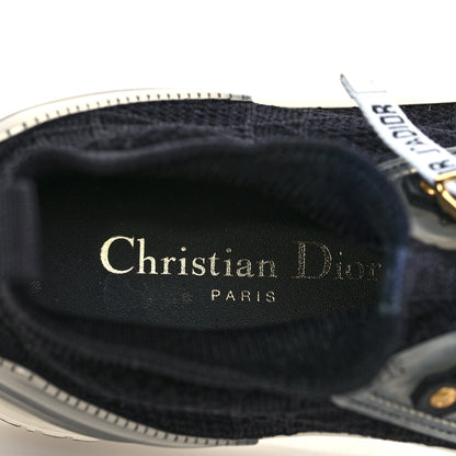 Christian Dior Technical Knit Calfskin Womens Walk'N'Dior High Top Sneakers 38.5 Black 7 of 8