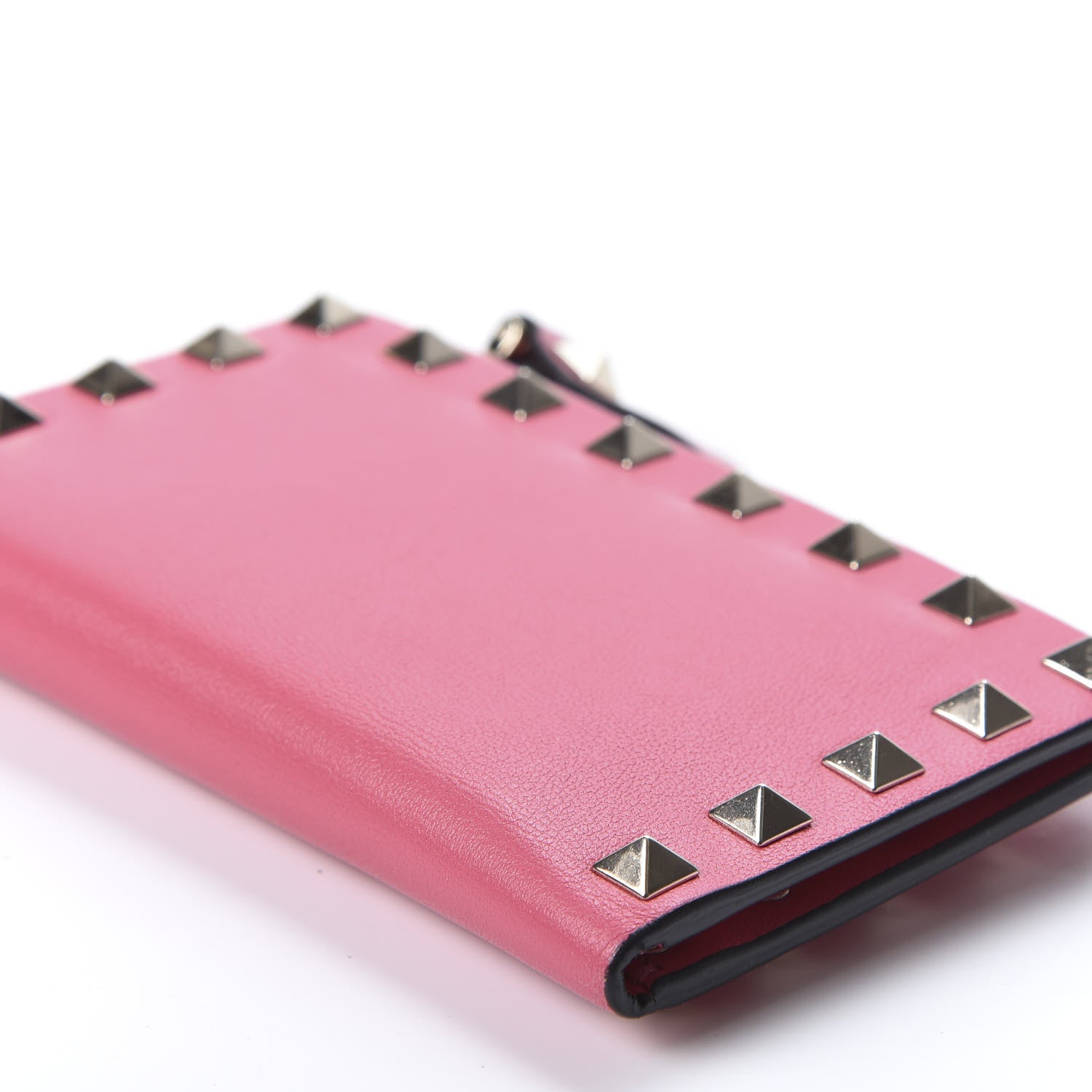 Valentino Garavani Vitello Rockstud Coin Case Card Holder Shadow Pink 6 of 8