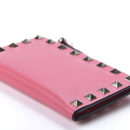 Valentino Garavani Vitello Rockstud Coin Case Card Holder Shadow Pink 6 of 8