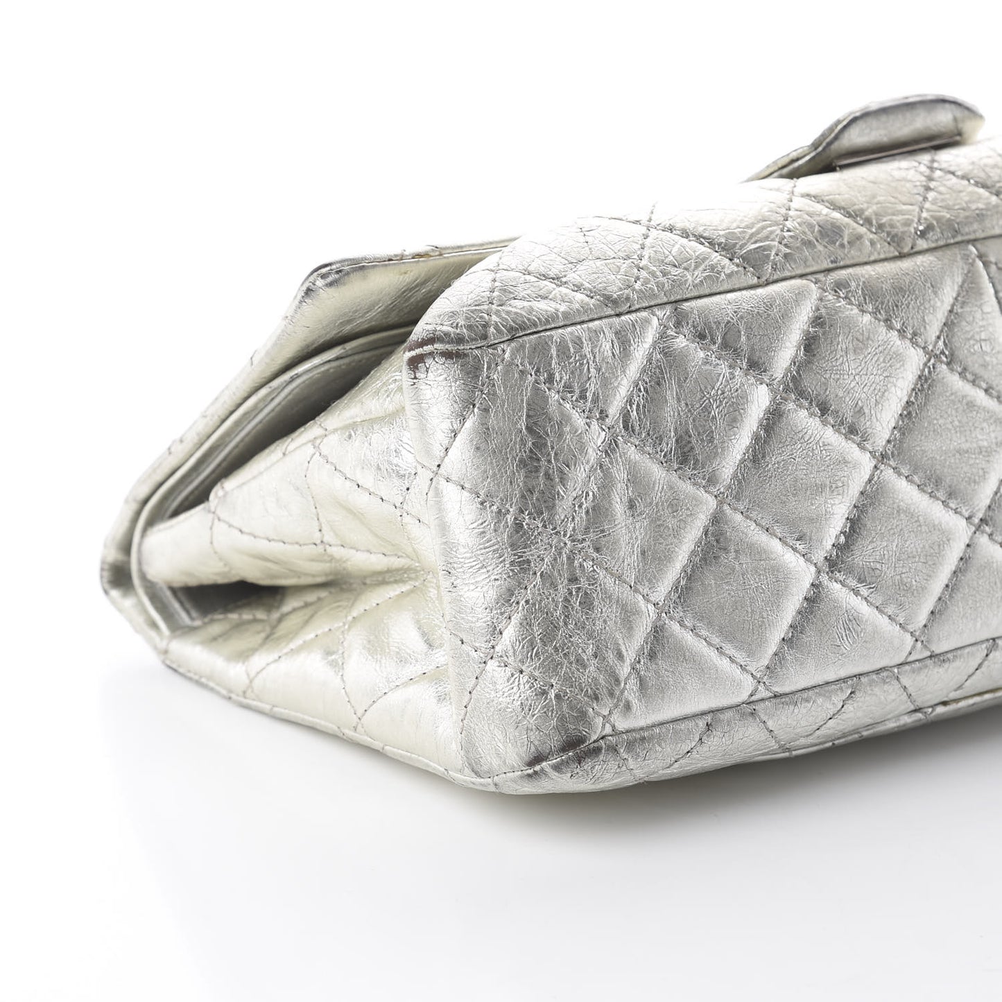 Metallic Aged Calfskin Quilted 2.55 Reissue 227 Flap Silver