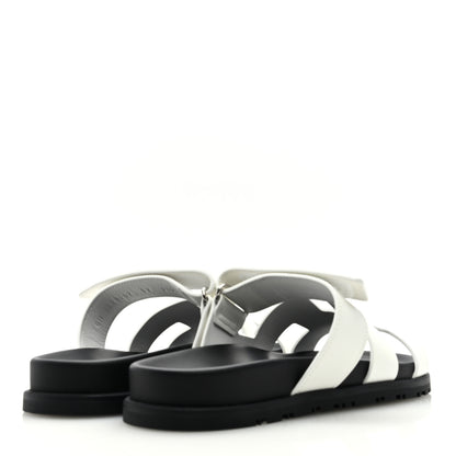 Hermes Calfskin Womens Chypre Sandals 37 White 4 of 8