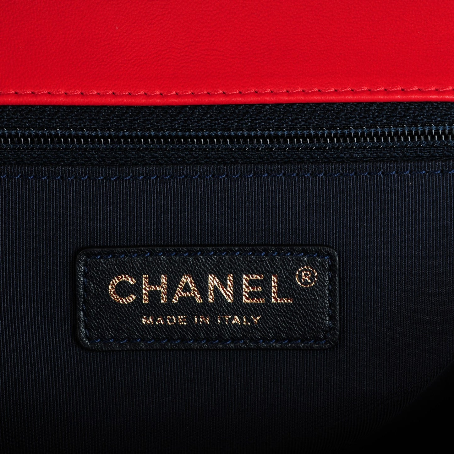 Lambskin Embossed Large Boy Cube Flap Red White
