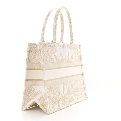 Christian Dior Canvas Embroidered Medium Reve d'Infini Book Tote Gold 3 of 13
