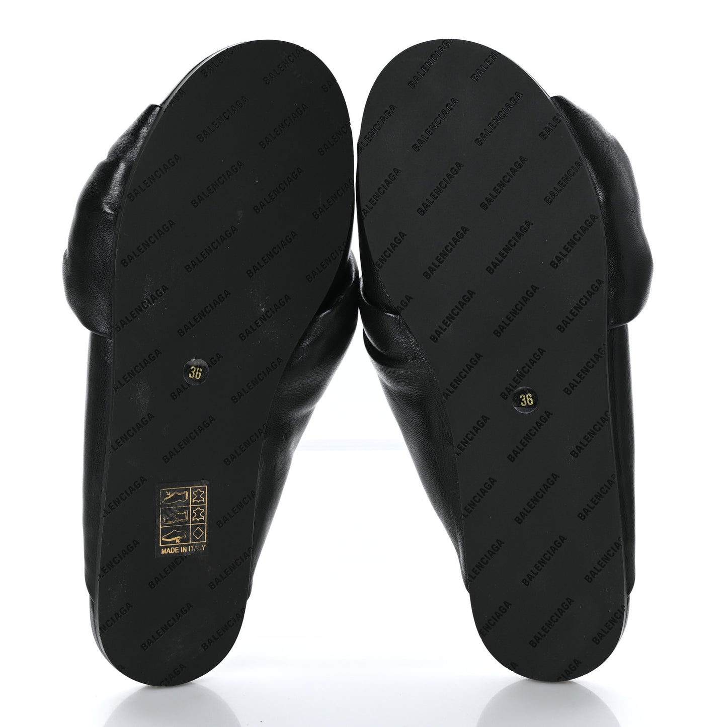 Lambskin Drapy Slide Sandals 36 Black