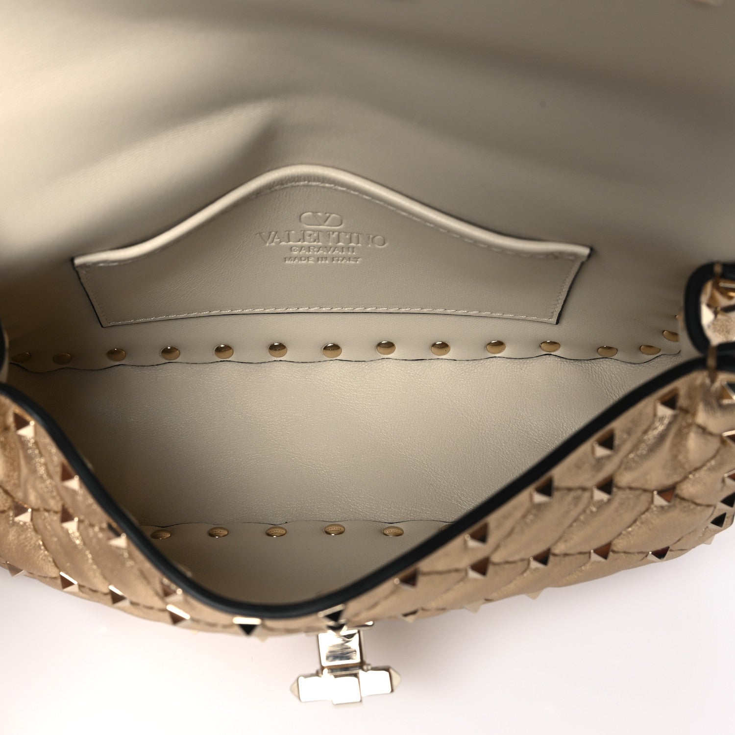 Valentino Garavani Metallic Nappa Small Rockstud Spike Shoulder Bag Mekong 5 of 10