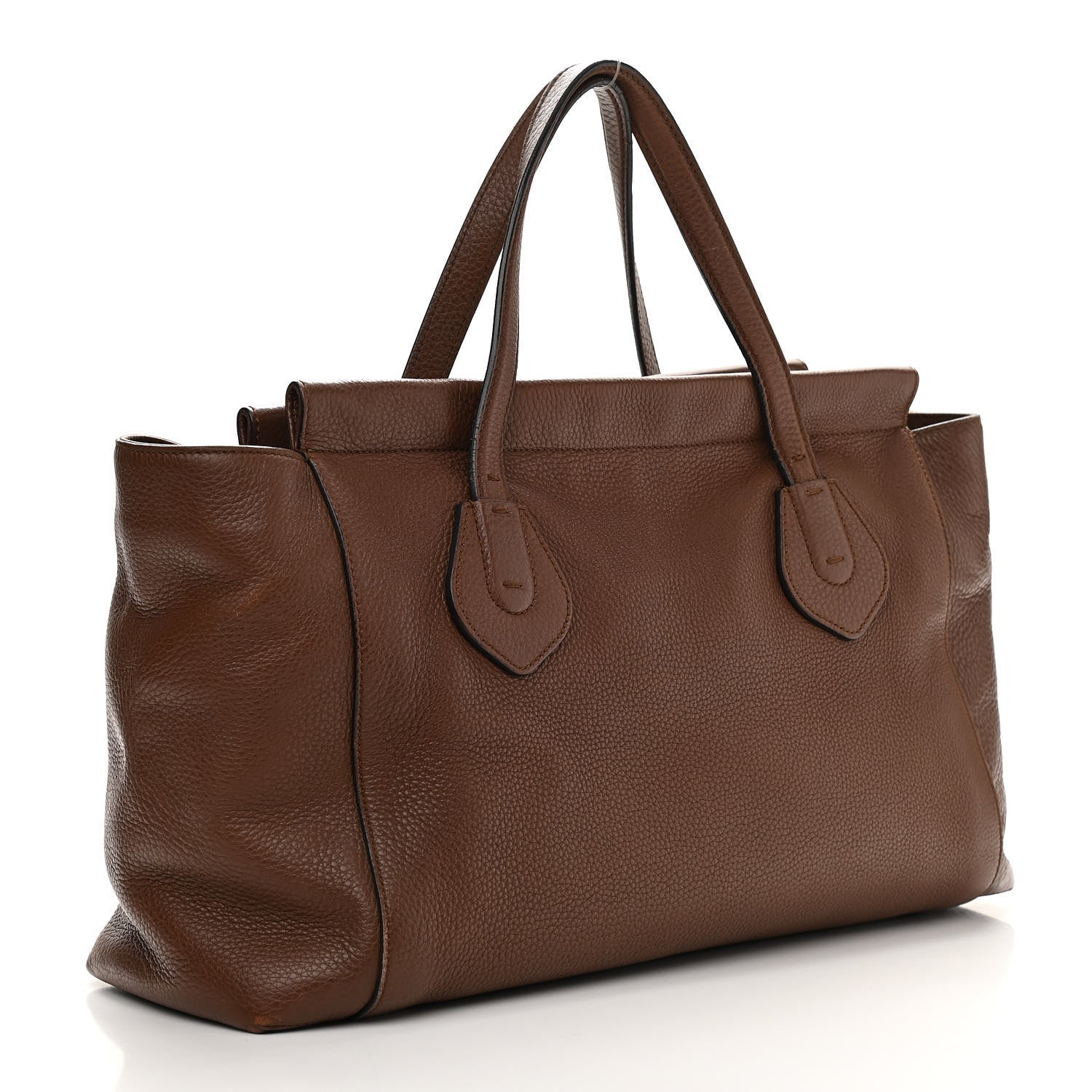 Gucci Pebbled Calfskin Large Lady Tassel Top Handle Bag Brown 3 of 20