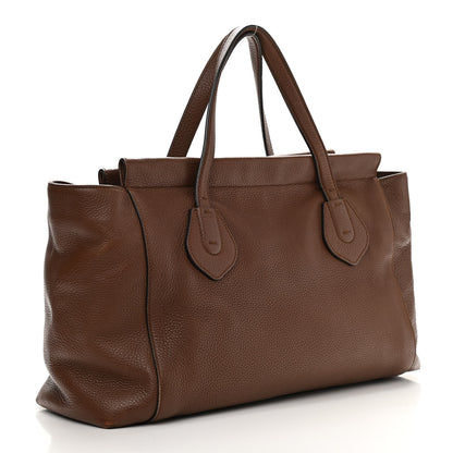 Gucci Pebbled Calfskin Large Lady Tassel Top Handle Bag Brown 3 of 20