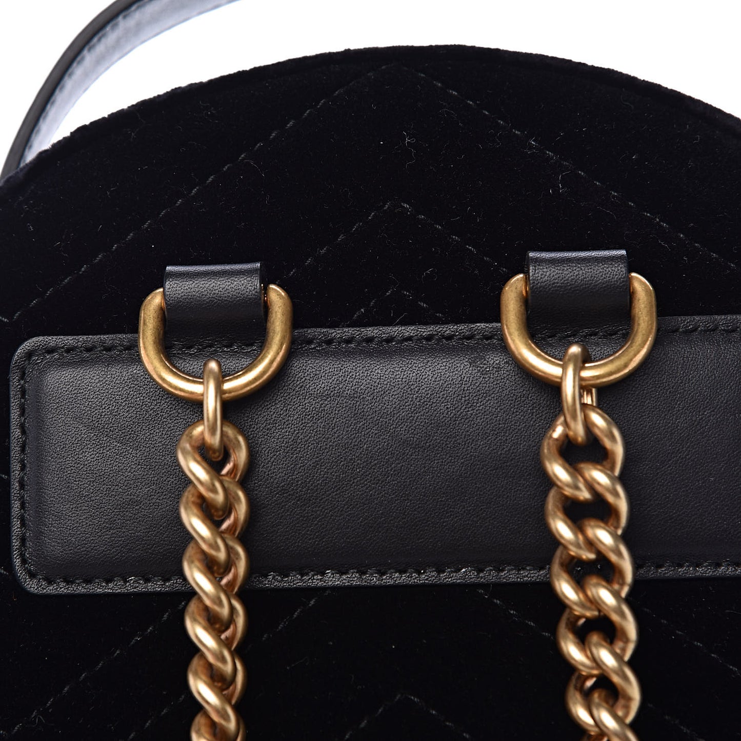 Velvet Matelasse GG Marmont Dome Backpack Black