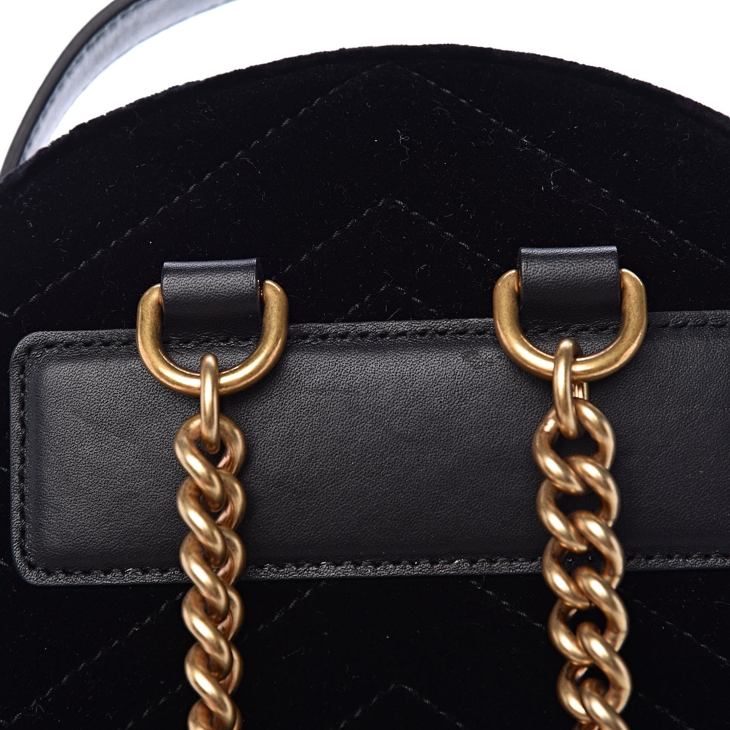 Gucci Velvet Matelasse GG Marmont Dome Backpack Black 10 of 10