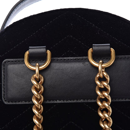 Gucci Velvet Matelasse GG Marmont Dome Backpack Black 10 of 10