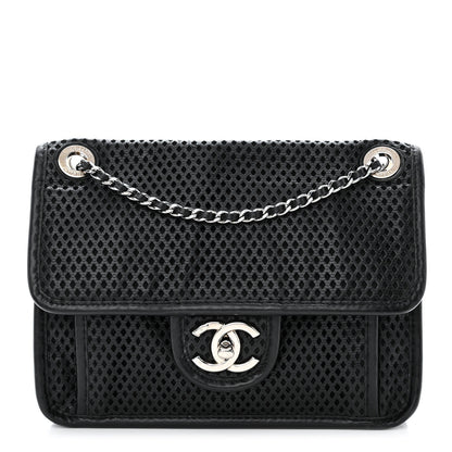 Chanel Metallic Perforated Calfskin Small Up In The Air Flap Black 1 of 11