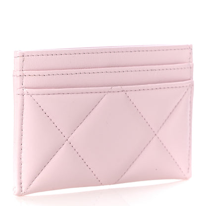 Chanel Lambskin Quilted Chanel 19 Card Holder Light Pink 3 of 12