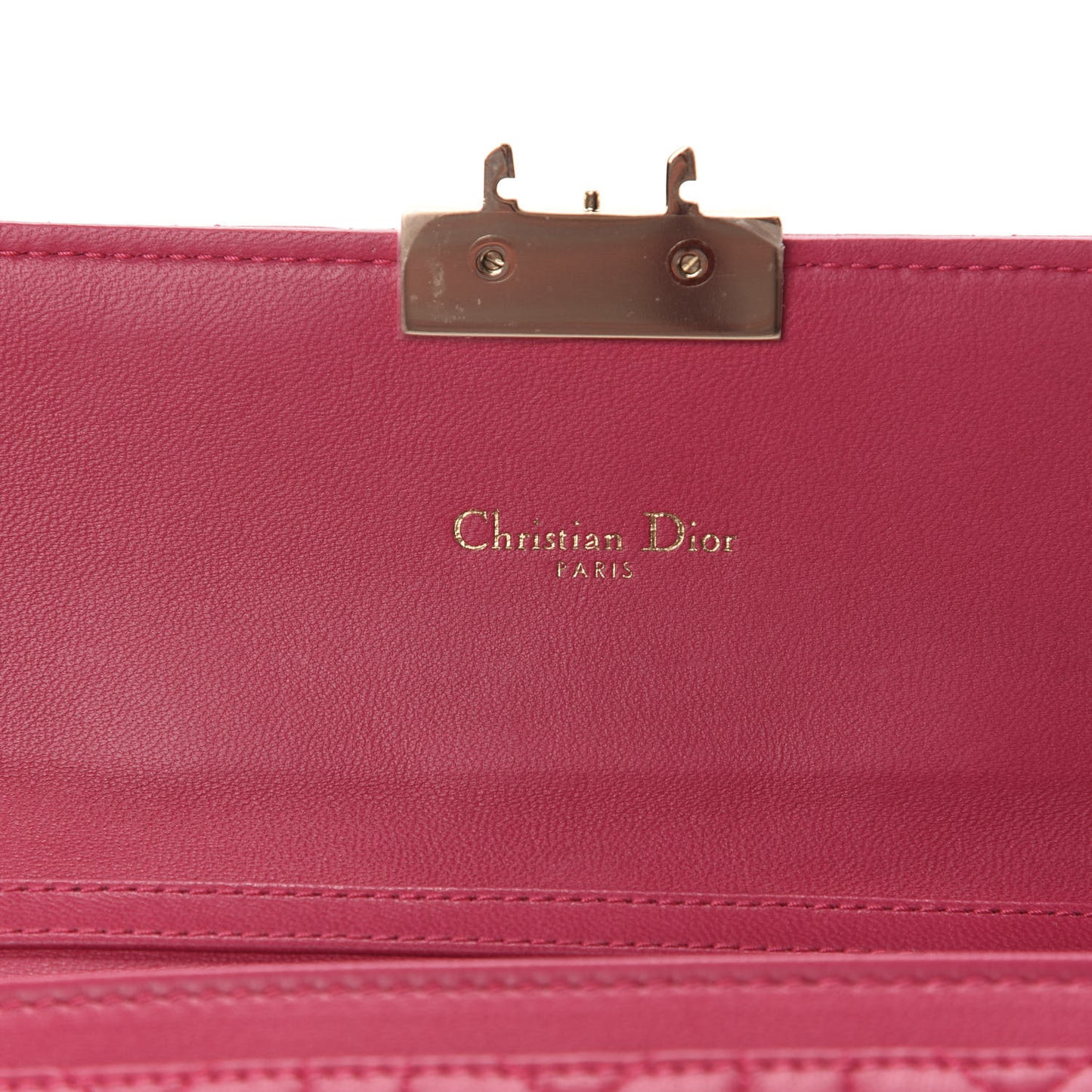 Lambskin Cannage Miss Dior Chain Wallet Fuchsia
