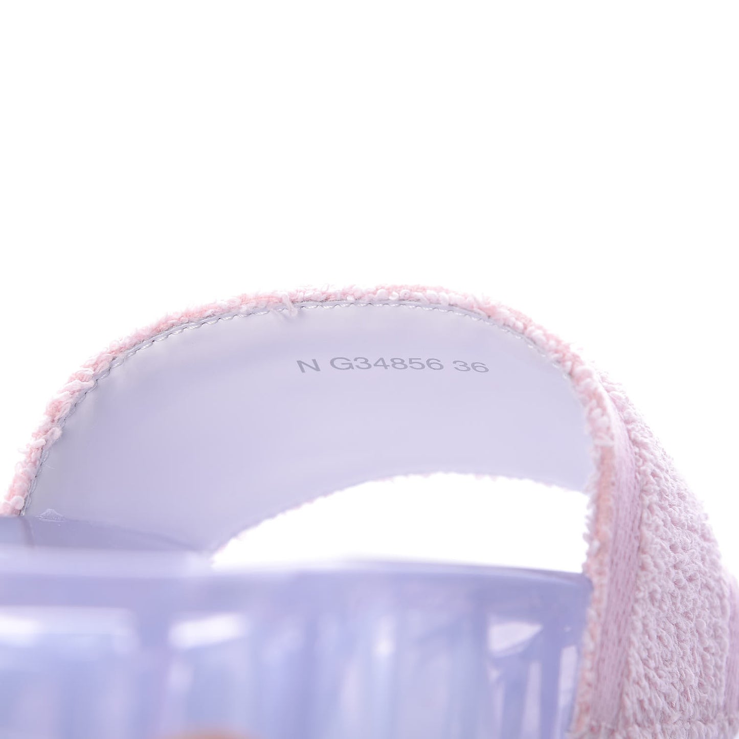 PVC Transparent Fabric CC Flat Slide Sandals 36 Pink
