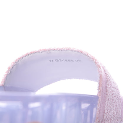 Chanel PVC Transparent Fabric CC Flat Slide Sandals 36 Pink 7 of 8