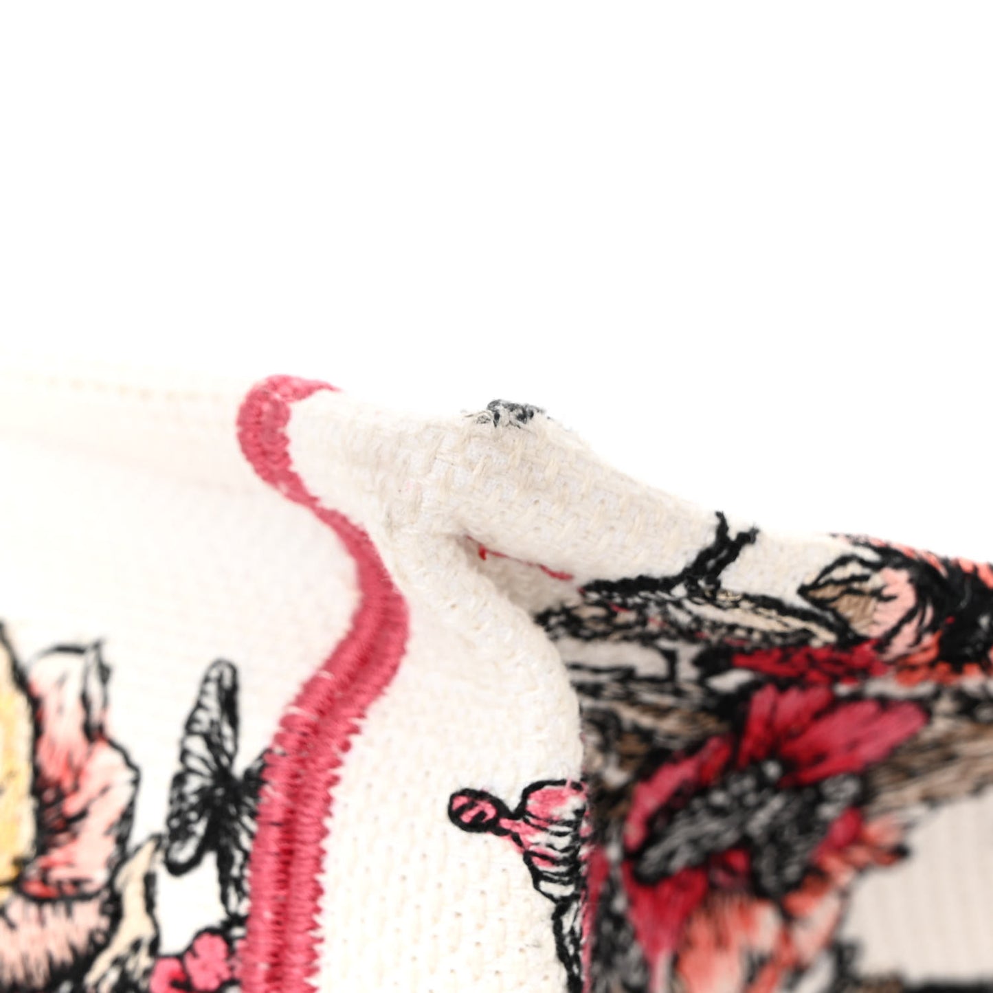 Canvas Embroidered Medium Butterfly Print Book Tote Multicolor