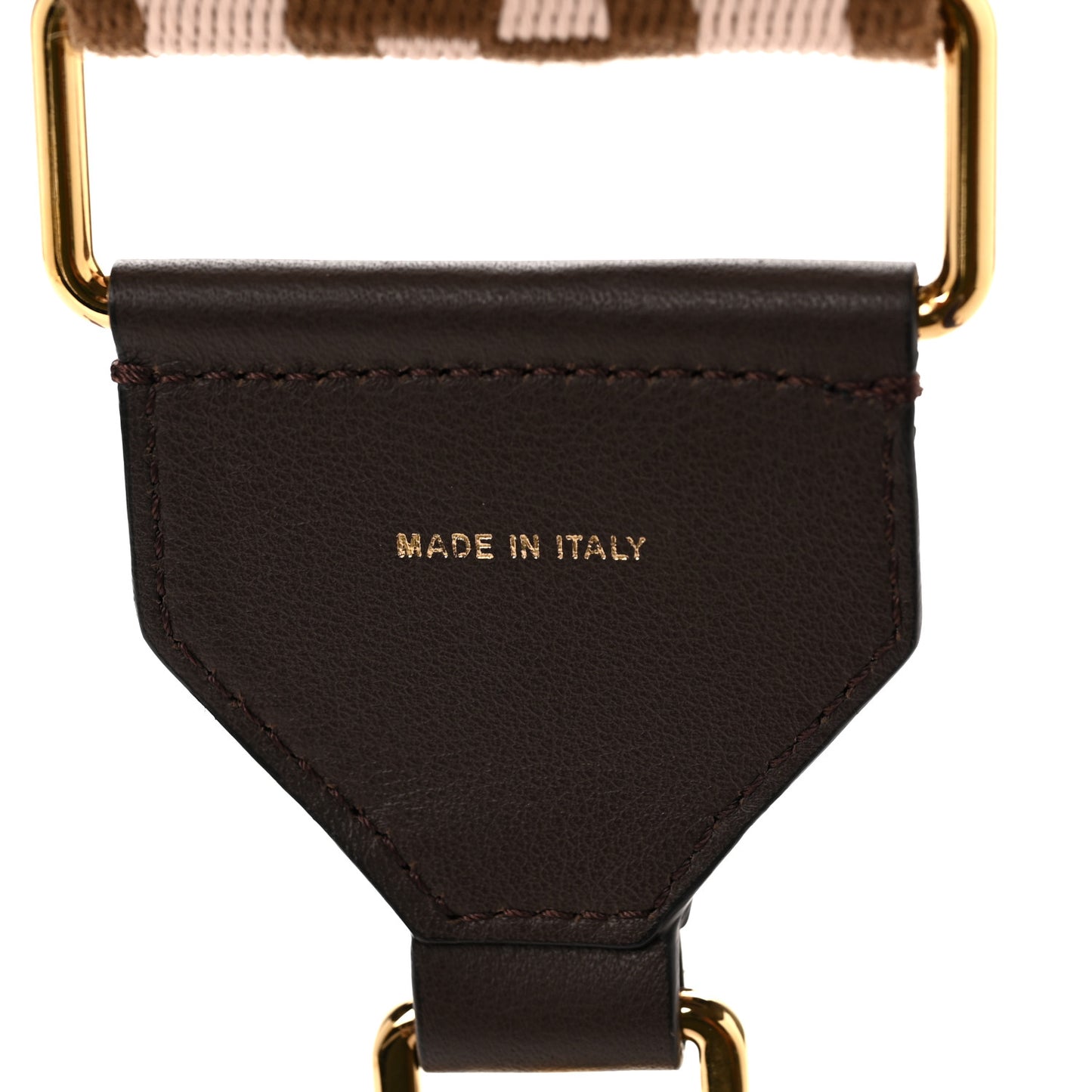 Ribbon Vitello Century FF 1974 Embroidered Adjustable Strap You Fango Rosa Confetto Chocolate