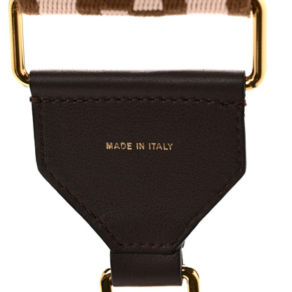 Fendi Ribbon Vitello Century FF 1974 Embroidered Adjustable Strap You Fango Rosa Confetto Chocolate 3 of 5