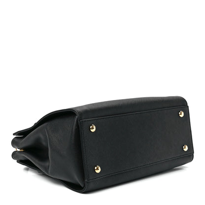 Salvatore Ferragamo Saffiano Small Beky Tote Black 5 of 13