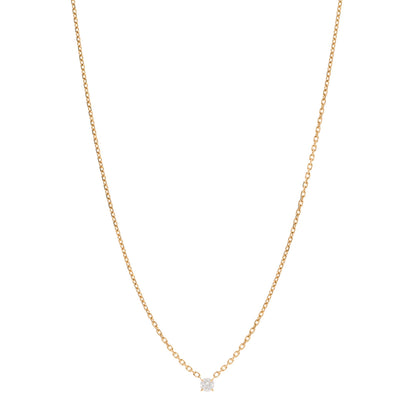 Cartier 18K Yellow Gold Diamond .24ct 1895 Solitaire Pendant Necklace 1 of 4