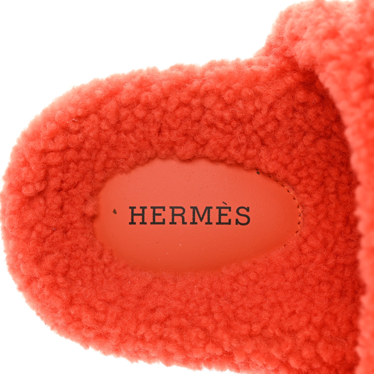Hermes Woolskin Womens Chypre Sandals 37.5 Orange 7 of 8