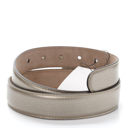 Gucci Metallic Calfskin Bamboo Buckle Belt 85 34 Golden Beige 4 of 6