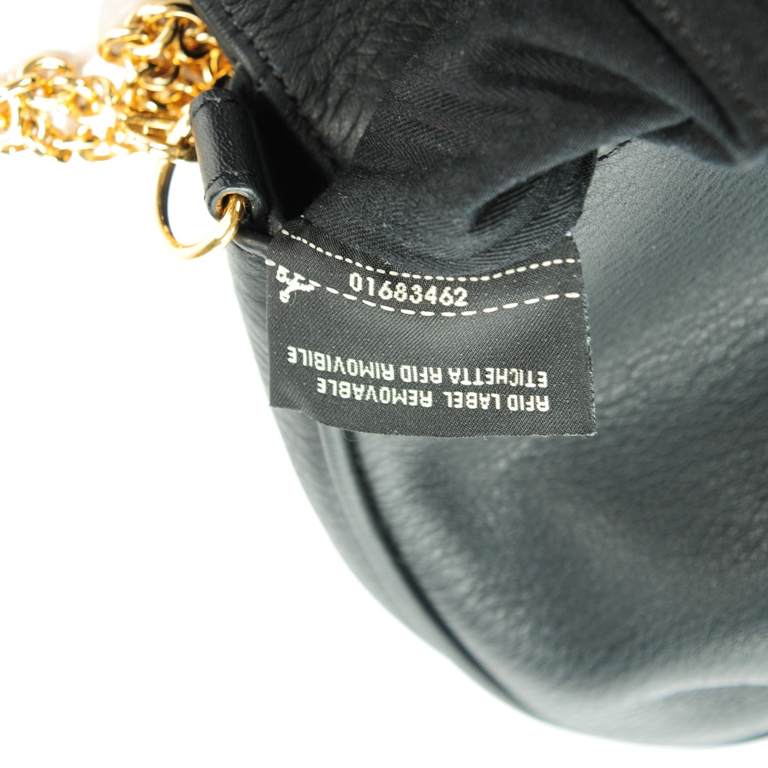 Fendi Vitello Flamingo Enamel Fendista Pouchette Crossbody Black 8 of 8