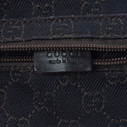 Gucci Denim Monogram Large Collapsible Travel Tote Dark Brown 7 of 9