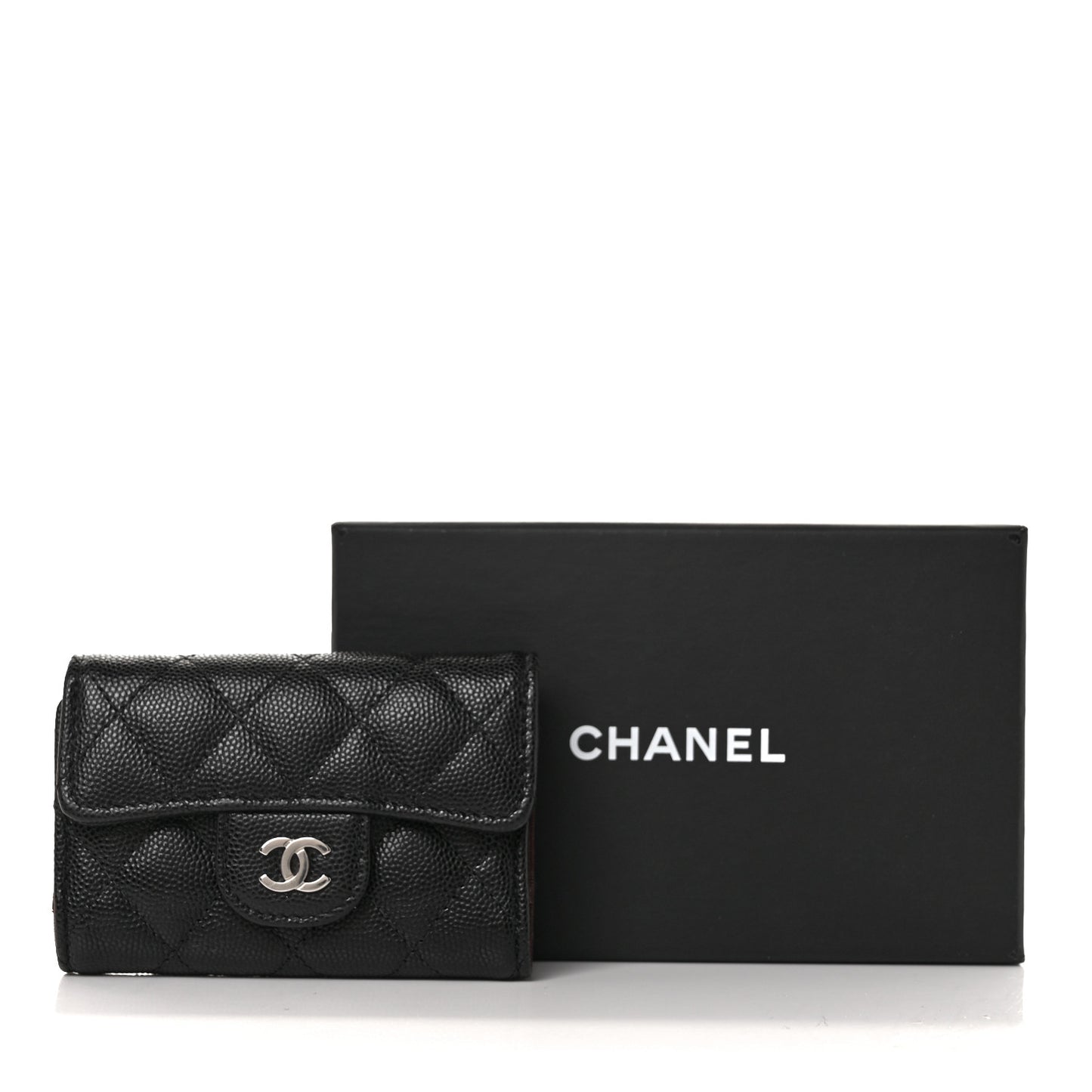 Caviar Quilted Classic 4 Key Holder Wallet Black