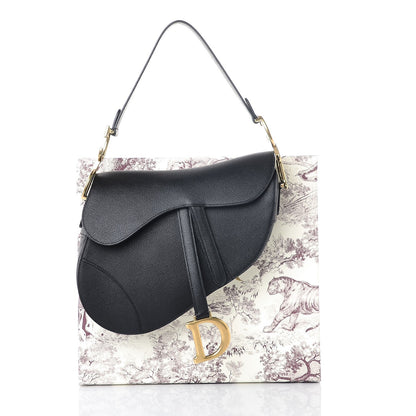 Christian Dior Grained Calfskin Saddle Bag Black 8 of 8