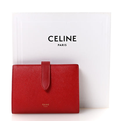 Celine Grained Calfskin Medium Multifunction Strap Wallet Coquelicot 8 of 8
